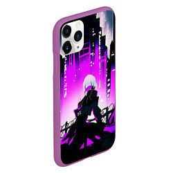 Чехол iPhone 11 Pro матовый Люси из аниме Cyberpunk Edgerunners, цвет: 3D-фиолетовый — фото 2