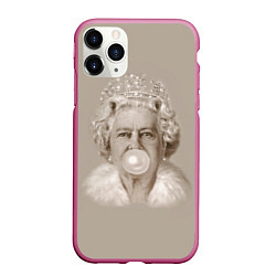Чехол iPhone 11 Pro матовый Королева Елизавета, цвет: 3D-малиновый