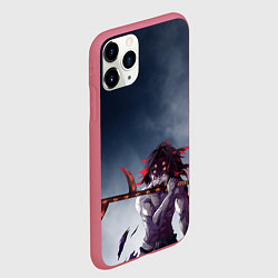 Чехол iPhone 11 Pro матовый Кокушибо, цвет: 3D-малиновый — фото 2