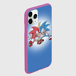 Чехол iPhone 11 Pro матовый Соник, цвет: 3D-фиолетовый — фото 2