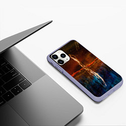 Чехол iPhone 11 Pro матовый Тени, блёстки и краски во тьме, цвет: 3D-светло-сиреневый — фото 2