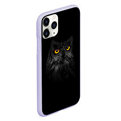 Чехол iPhone 11 Pro матовый Сова ночью, цвет: 3D-светло-сиреневый — фото 2