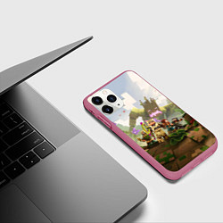 Чехол iPhone 11 Pro матовый Джунгли - Майнкрафт, цвет: 3D-малиновый — фото 2
