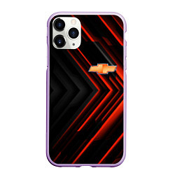 Чехол iPhone 11 Pro матовый Chevrolet art, цвет: 3D-сиреневый