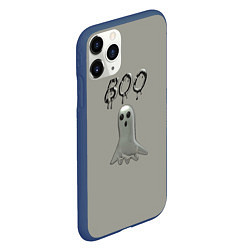 Чехол iPhone 11 Pro матовый Серый призрак BOO, цвет: 3D-тёмно-синий — фото 2