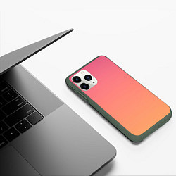 Чехол iPhone 11 Pro матовый Закатное небо, цвет: 3D-темно-зеленый — фото 2