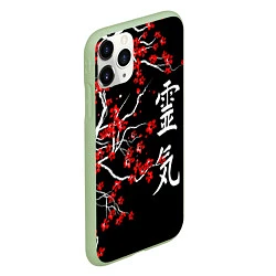 Чехол iPhone 11 Pro матовый Сакура в цвету, цвет: 3D-салатовый — фото 2