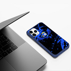 Чехол iPhone 11 Pro матовый Радужные друзья: Синий, цвет: 3D-тёмно-синий — фото 2