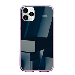 Чехол iPhone 11 Pro матовый Множество объёмных прямоугольников и фигур, цвет: 3D-розовый