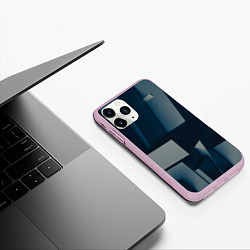 Чехол iPhone 11 Pro матовый Множество объёмных прямоугольников и фигур, цвет: 3D-розовый — фото 2