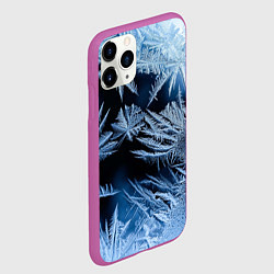 Чехол iPhone 11 Pro матовый Морозный узор на стекле, цвет: 3D-фиолетовый — фото 2