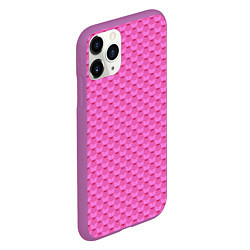 Чехол iPhone 11 Pro матовый Геометрический современный розовый однотонный узор, цвет: 3D-фиолетовый — фото 2