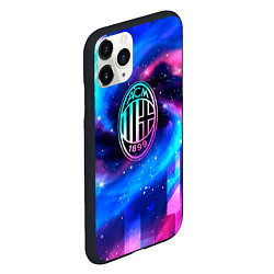 Чехол iPhone 11 Pro матовый AC Milan неоновый космос, цвет: 3D-черный — фото 2