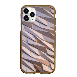 Чехол iPhone 11 Pro матовый Металлическая брoня, цвет: 3D-коричневый