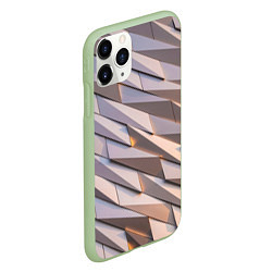Чехол iPhone 11 Pro матовый Металлическая брoня, цвет: 3D-салатовый — фото 2