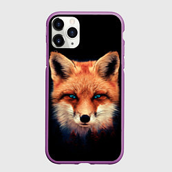 Чехол iPhone 11 Pro матовый Хитрый лис, цвет: 3D-фиолетовый