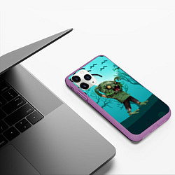 Чехол iPhone 11 Pro матовый Монстр Ктулху, цвет: 3D-фиолетовый — фото 2