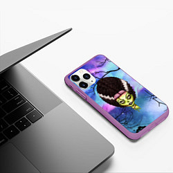Чехол iPhone 11 Pro матовый Девушка - зомби, цвет: 3D-фиолетовый — фото 2