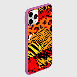 Чехол iPhone 11 Pro матовый Абстрактный узор, цвет: 3D-фиолетовый — фото 2