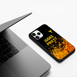 Чехол iPhone 11 Pro матовый Judas Priest - gold gradient: символ сверху, цвет: 3D-черный — фото 2