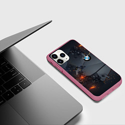 Чехол iPhone 11 Pro матовый BMW explosion, цвет: 3D-малиновый — фото 2