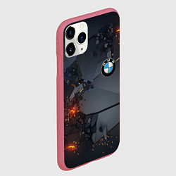 Чехол iPhone 11 Pro матовый BMW explosion, цвет: 3D-малиновый — фото 2