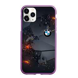 Чехол iPhone 11 Pro матовый BMW explosion, цвет: 3D-фиолетовый