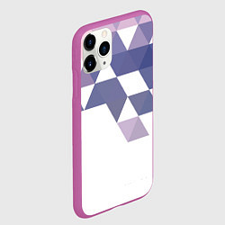 Чехол iPhone 11 Pro матовый Розово-фиолетовый паттерн и белый фон, цвет: 3D-фиолетовый — фото 2