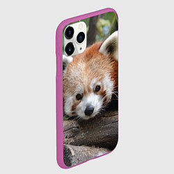 Чехол iPhone 11 Pro матовый Красная панда, цвет: 3D-фиолетовый — фото 2