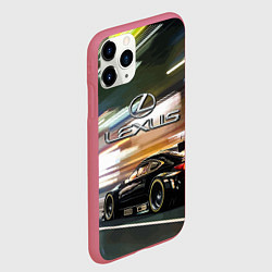 Чехол iPhone 11 Pro матовый Lexus - скорость режим, цвет: 3D-малиновый — фото 2