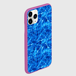 Чехол iPhone 11 Pro матовый Синий лёд - текстура, цвет: 3D-фиолетовый — фото 2