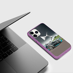 Чехол iPhone 11 Pro матовый Citroen DS Spirit - скоростной режим, цвет: 3D-фиолетовый — фото 2