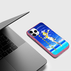 Чехол iPhone 11 Pro матовый Кагамине Рин - Kagamine Rin вокалоид, цвет: 3D-малиновый — фото 2