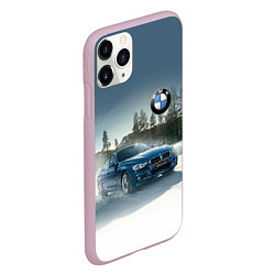 Чехол iPhone 11 Pro матовый Крутая бэха мчится по лесной дороге, цвет: 3D-розовый — фото 2