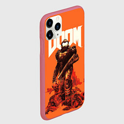 Чехол iPhone 11 Pro матовый DOOM - Doomguy, цвет: 3D-малиновый — фото 2