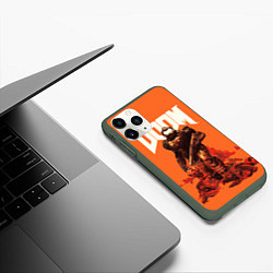 Чехол iPhone 11 Pro матовый DOOM - Doomguy, цвет: 3D-темно-зеленый — фото 2