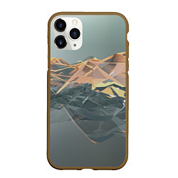 Чехол iPhone 11 Pro матовый Абстрактное жидкое стекло, цвет: 3D-коричневый