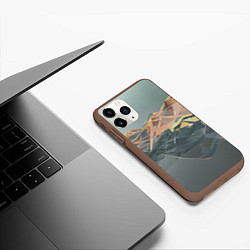 Чехол iPhone 11 Pro матовый Абстрактное жидкое стекло, цвет: 3D-коричневый — фото 2