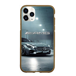 Чехол iPhone 11 Pro матовый Mercedes AMG - Motorsport, цвет: 3D-коричневый