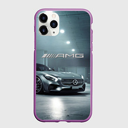 Чехол iPhone 11 Pro матовый Mercedes AMG - Motorsport, цвет: 3D-фиолетовый