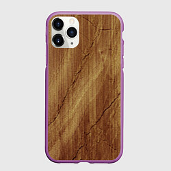 Чехол iPhone 11 Pro матовый Деревянная текстура, цвет: 3D-фиолетовый