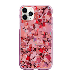 Чехол iPhone 11 Pro матовый Розовые кубы, цвет: 3D-розовый