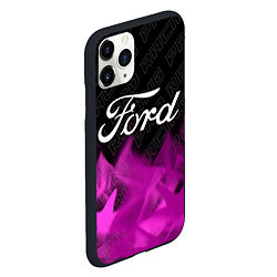 Чехол iPhone 11 Pro матовый Ford pro racing: символ сверху, цвет: 3D-черный — фото 2