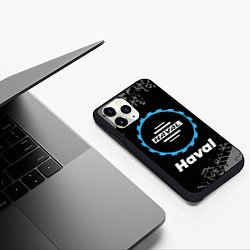 Чехол iPhone 11 Pro матовый Haval в стиле Top Gear со следами шин на фоне, цвет: 3D-черный — фото 2