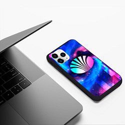 Чехол iPhone 11 Pro матовый Daewoo неоновый космос, цвет: 3D-черный — фото 2