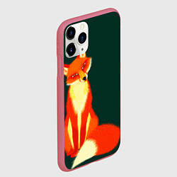 Чехол iPhone 11 Pro матовый Лиса, цвет: 3D-малиновый — фото 2