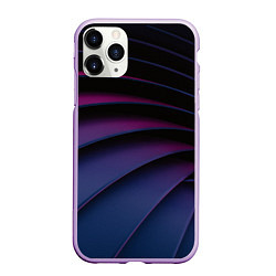 Чехол iPhone 11 Pro матовый Спиральные тёмные пластины, цвет: 3D-сиреневый