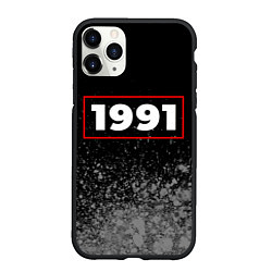 Чехол iPhone 11 Pro матовый 1991 - в красной рамке на темном, цвет: 3D-черный