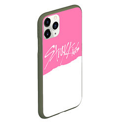 Чехол iPhone 11 Pro матовый Stray Kids pink and white, цвет: 3D-темно-зеленый — фото 2