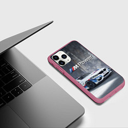 Чехол iPhone 11 Pro матовый BMW M4 GT4 - racing team - motorsport, цвет: 3D-малиновый — фото 2